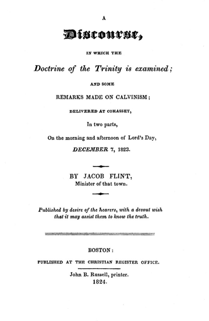 Facsimile of title page of Flint's published sermon