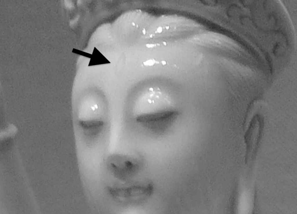 Close-up of the previous photo showing her third eye.