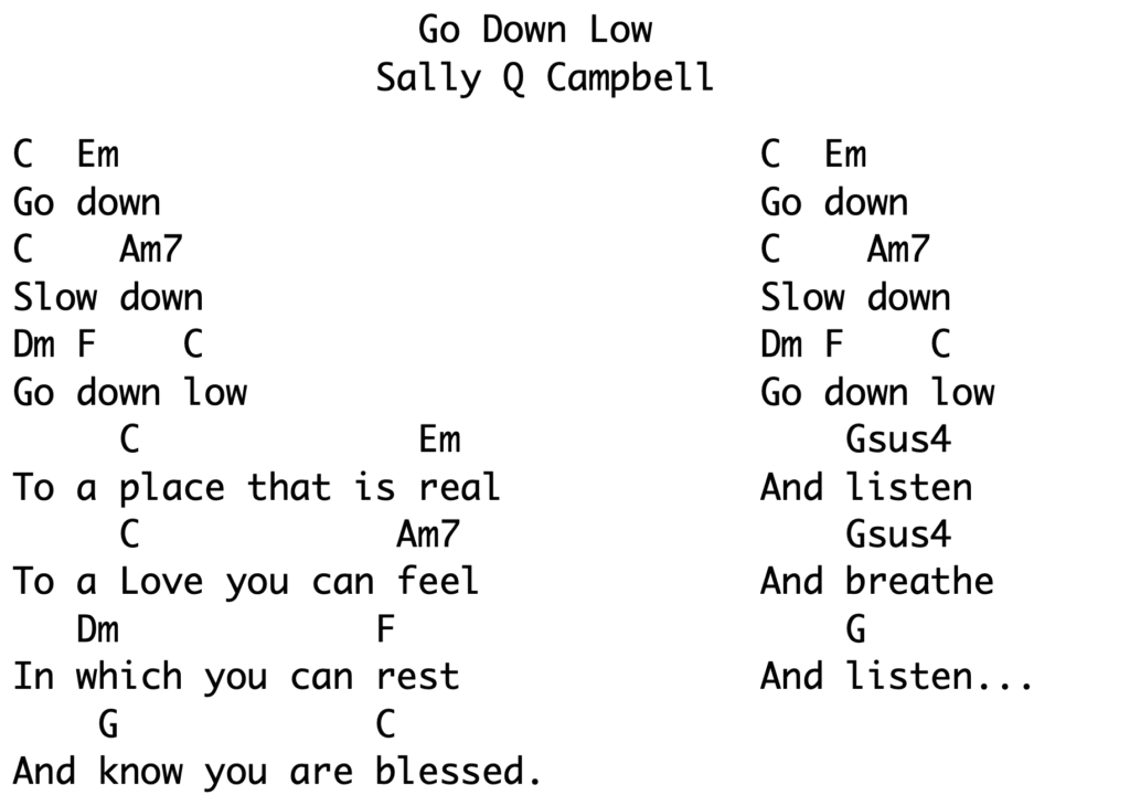 Graphic with lyrics and chords