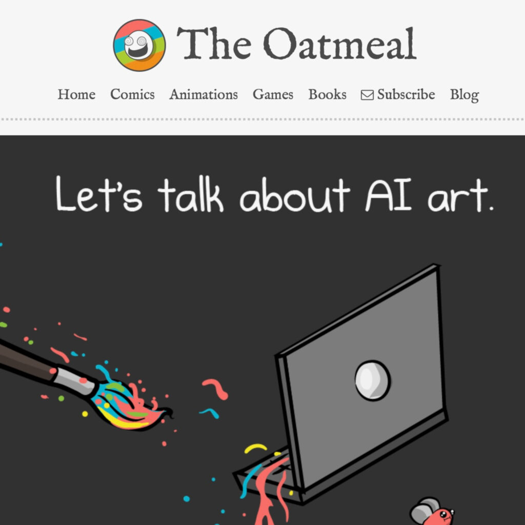 Screenshot of the blog post on The Oatmeal