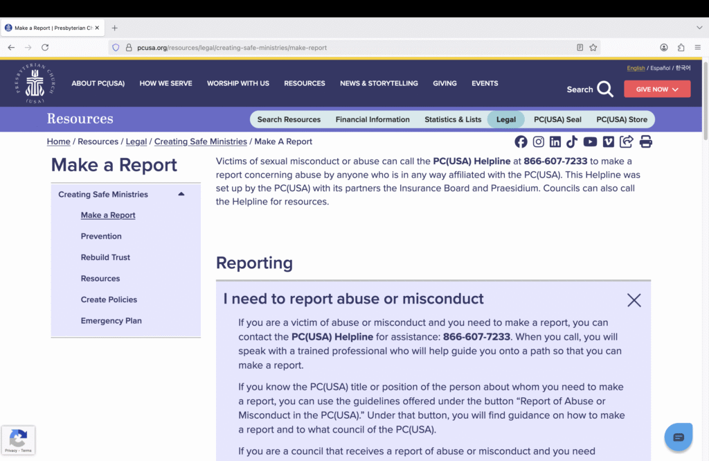 Screen grab of a website