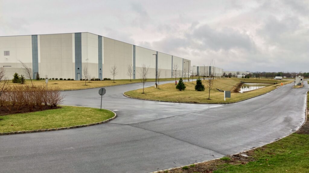 A large bleak-looking warehouse